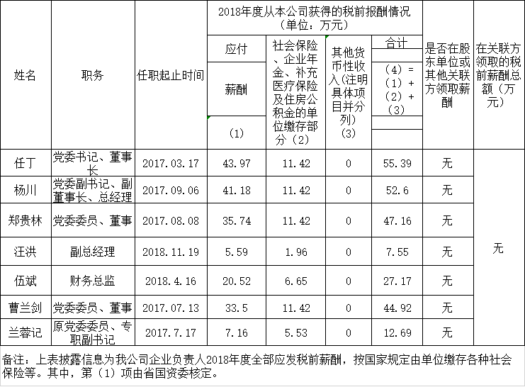 银娱优越会认真人2018年度薪酬情形